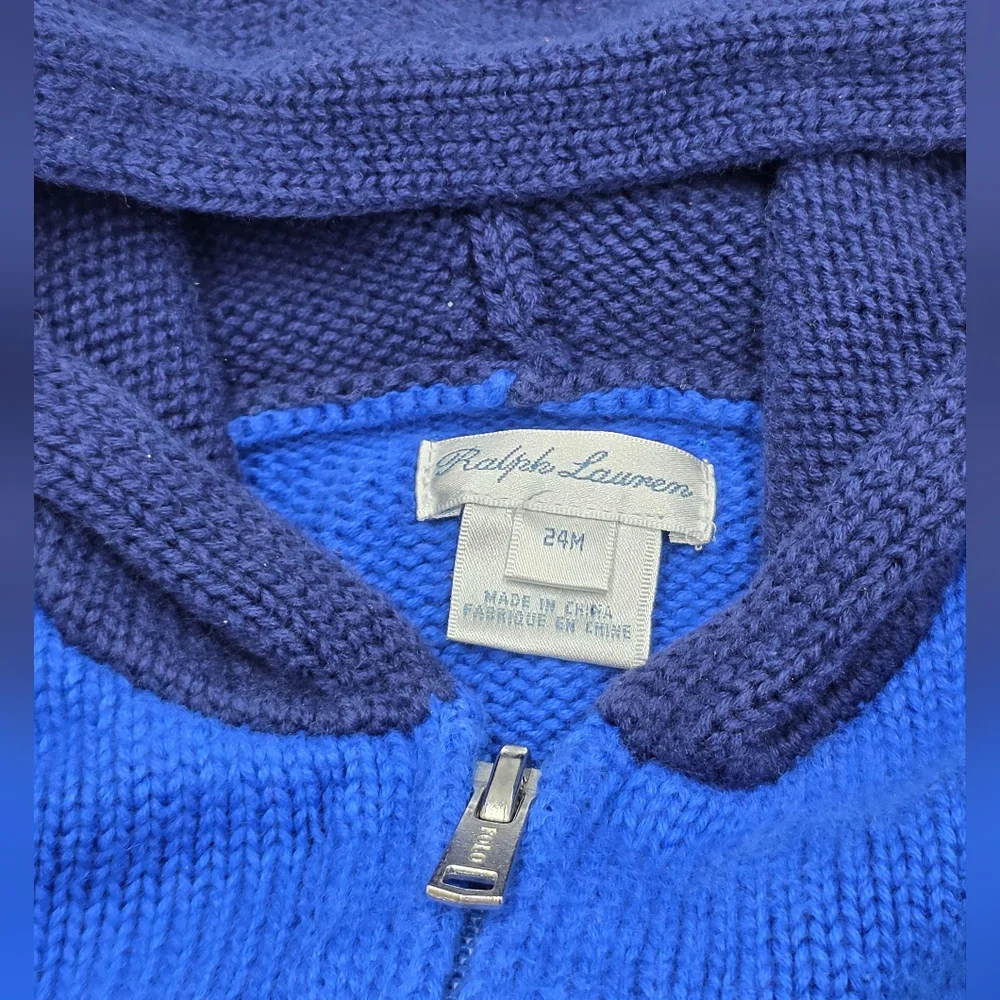 Ralph Lauren full-zip pony sweater size 24 months